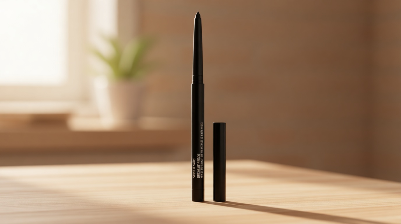 wet n wild Mega Last Breakup Proof Waterproof Retractable Gel Eyeliner - Ultra Pigmented 16-Hour Long Wear, Smudge Proof Satin Finish Formula, Cruelty-Free & Vegan - Charcoal