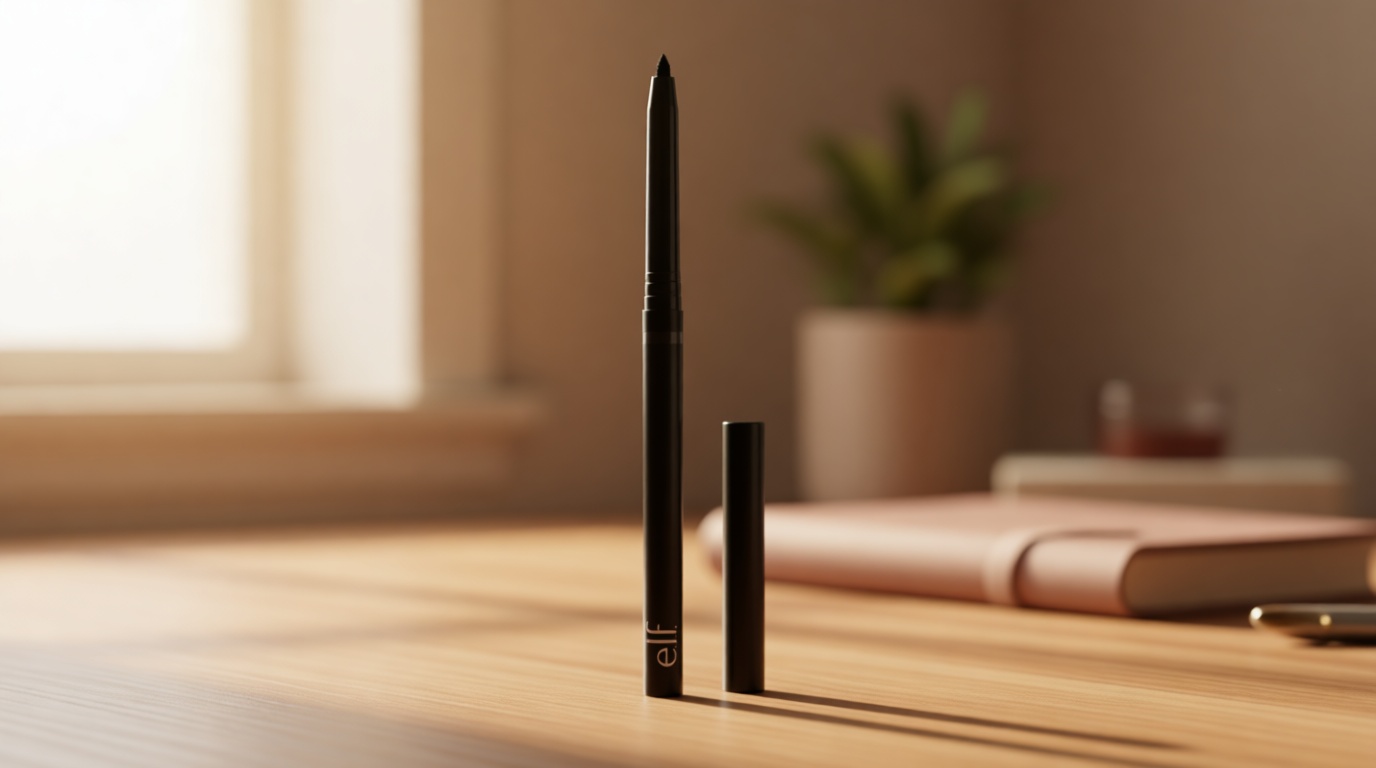 e.l.f. No Budge Retractable Eyeliner, Creamy, Ultra-Pigmented & Waterproof, Creates Bold & Defined Lines, Vegan & Cruelty-Free, Black