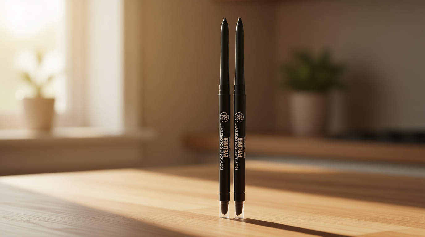 Revlon ColorStay Pencil Waterproof Eyeliner, Smudge-Proof, Eye Makeup with Built-In Sharpener, 201 Black, 2 pack